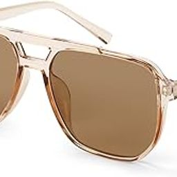 Retro Square Aviator Sunglasses Women Men 70s Vintage Trendy Plastic Frame Sun Glasses E1003-image-61