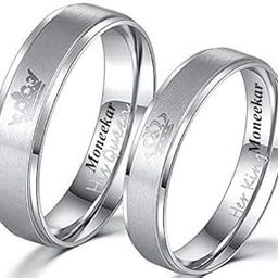 Couples Collection Titanium Stainless Steel Couple Ring for Unisex - Adult's & Child's (Pack of 2)-image-88