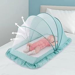Sohansh Portable Folding Crib Mosquito Net | Breathable Baby Bed Cover | Foldable Newborn Sun Shelter | Bottomless Crib Net for Travel, Home, and Outdoor Use-18