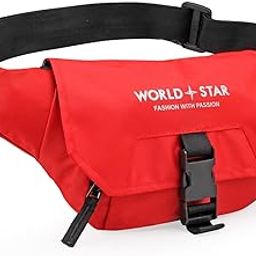 Waist Bags for Men Women I Ultra Strong Stitching, Sturdy Zippers, Waterproof Pocket, Large Fanny Pack for Hiking Travel Camping Running Sports Outdoors, with Adjustable Strap (red)-image-86