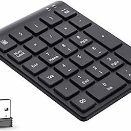 TeRrote Numeric Keypad, 2.4GHz Portable Number Pad Wireless Number Pad with USB Receiver, 27-Key Number Pad for Laptop Shortcut Keypad Data Entry for Laptop Desktop Computer PC (27-Keys) Black-14