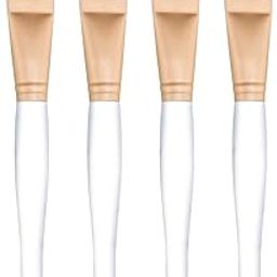 Glamzone Facial Mask Brush Face Pack Makeup Brushes Facial Bleach Brush Cosmetic Tools with Clear Wooden Handle (Pack Of 4)-20