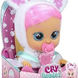 Cry Babies Magic Tears Cry Babies Dressy Coney - 12" Baby Doll|Pink Dress,Bunny Themed White Fluffy Jacket-image-10
