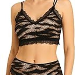 Women's Lace-Trimmed Tiger Print Lingerie Set, Bralette and High-Waist Brief-image-78