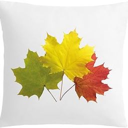 Leaves Theme Printed Cushion Cover (12x12 Inches)-image-96