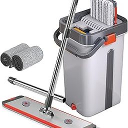 Flash Limp Mopp Heavy Quality Floor Mopp with Bucket, Aluminium pad,Flexible Kitchen tap Flat Squeeze Cleaning Supplies 360 Flexible Mopp Head/2 Reusable Pads Clean Home Floor Cleaning.EP2-image-73