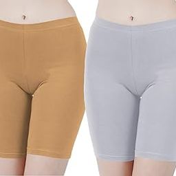 Cotton Lycra Tight Fit Stretchable Cycling Shorts Womens | Shorties for Active wear/Exercise/Workout/Yoga/Gym/Cycle/Running Dark Skin Grey Combo Pack of 2-picture-16