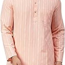 Men's Arrow Striped Bright Colors Cotton Blend Straight Kurta-image-63
