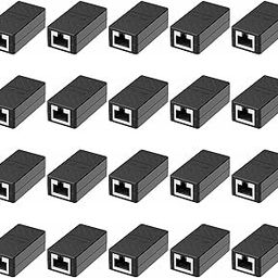 Dingsun RJ45 Coupler in-Line Coupler Cat7/Cat6 /Cat5/ Cat5e Network Cable Extender Adapter, Female to Female, Support 100BASE-TX (Black 20 Pack)-10
