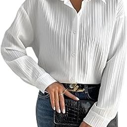 Women and Girls White Geo Print Fancy Women Regular Fit Formal Shirt | Shirts for Women Stylish Western | Women Shirts Stylish Shirt (XX-Large, White)-image-16