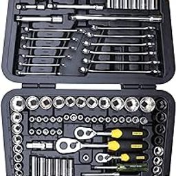 STANLEY 94-181 150-Piece High Quality Multi-Toolkit containing Spanners, Drivers, Sockets, Bits & Wrenches for Home, DIY & Professional Use, YELLOW & BLACK-image-53