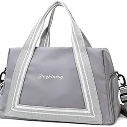 Durable Oxford Fabric Bag for Women with Separate Shoes Compartment and Wet and Dry Pocket Lightweight Gym/Yoga/Sports/Travel Multifunctional Bag. (C. Grey)-image-61