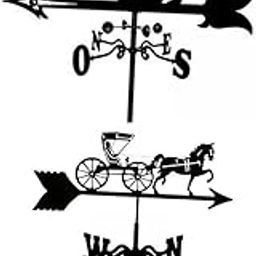 UJEAVETTE 2X Practical Weather Vane Farm Garden Stake Yard Decor 55cm Tall Ornament-image-19