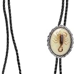 Vintage Leather Scorpion Bolo Tie Necktie Glow in the Dark Western Necklaces-picture-48