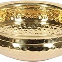 Skywalk Traditional Decorative Hammered Brass Urli/Uruli,Decorative Bowl for Home & Office Decoration-Diameter 6"-image-4