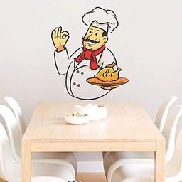 Wallzone Chef Decorative Vinyl Wall Sticker for Kids Room/Bedroom/Dining Hall| Wall Sticker for Home Decor (Medium, 40 cm x 50 cm)-image-40