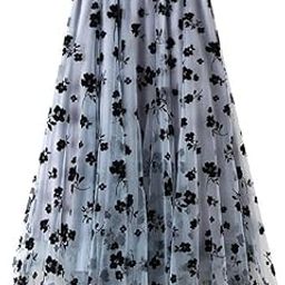 Skirt for Women, Skirt for Women,Net Floral Printed with Lycra Fabric Midi Length Women's Skirt-image-45