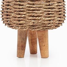 Jyoti's Paudhe Woven Jute Rope Plant Stand Set, Decorative Basket with Wooden Legs, Natural Jute Rope Garden Flower Pot, Planters Plant Container Gamla for Indoor Home Decor & Outdoor Balcony (Small)-image-98
