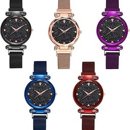 Analogue Women's Watch (Black Dial Multi Colored Strap) (Pack of 5)-image-33