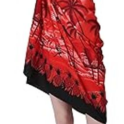Lightweight Beach Sarong for Women Swim Coverup - Red-picture-11
