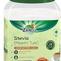 Zandu Stevia Meethi Tulsi Powder- A Healthier Substitute for Sugar |Helps Maintain Healthy Sugar Levels & Healthy Weight (100 g Powder)-45