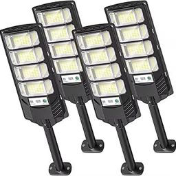 kh Solar Street Lights Outdoor Waterproof 192 LED 80 W Solar Dusk to Dawn Flood Light Outside Solar Powered Security Exterior Wall Mount Lamp Motion Sensor Remote Control (Pack of 4)-picture-17