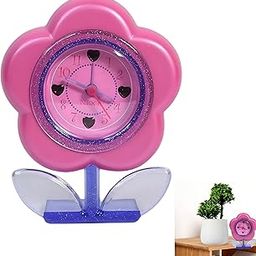 Drumstone (𝟓+𝟓 Years Warranty Limited Edition Cute Flower Shaped Table Clock for Kids Pink Analog Decorative Alarm Clock for Bedroom Study Table Desk Silent Non-Ticking Quartz Clock for Girls Multi-image-91