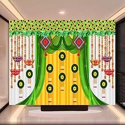 EASETENSIL Decorative Backdrop for Parties, Weddings, Baby Shower & Event – Photo Booth Background, Reusable Backdrop & Easy to Assemble Party Wall Decor (5x8 Feet)-Polyester (Yellow)-image-71