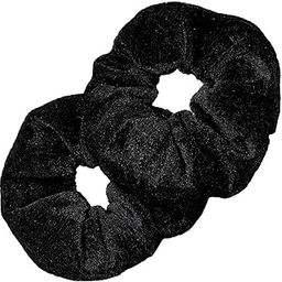Trendy Club 6 Pack Black Big Scrunchies Velvet Scrunchy Elastic Large Bobble Soft Ties No Crease, Bands for Women Girl, Not Hurt Hair, Oversized-image-20