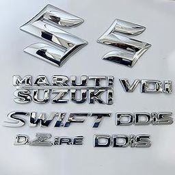 BuBu Car Chrome Monogram Emblem anme Badge Logo kit for Swift Dzire VDi DDis car-image-1