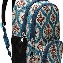Printed Women's Jute Handcrafted Vegan Leather Multicolor Daypack/BackpackFor Travel, college, daily use, for girls women, boys-image-9