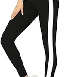 Girl's High Waisted Side Striped Black Jegging for Yoga, Gym, Aerobics & Sports Wear (Waist Size: 26" to 32")-image-48