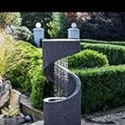 Decorative Tiered Outdoor Water Fountain with LED Light – Elegant Curved Waterfall Fountain for Patios and Gardens | Stunning Water Feature to Enhance Your Outdoor Space|KGNMBLRJ78-image-46