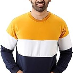 Mens Cotton Color Blocked Casual Sweatshirt-image-72