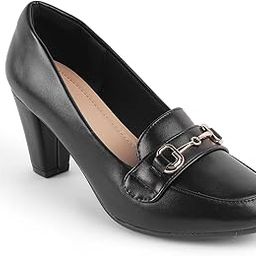 TRESORE Women's Block Heels Sandals Leather - Round Toe Ladies Footwear Soft Comfortable Sandals-1
