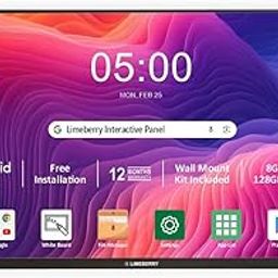 LIMEBERRY 65" Interactive Flat Panel for Teaching, Classroom & Office Use | Digital Smart Whiteboard | Android 13 | 8GB RAM, 128GB ROM | 20-Point Touch | Anti-Scratch Glass | Wi-Fi, Bluetooth, Dual OS-26