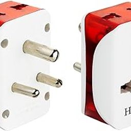 Hi-Plasst (Pack of 1) 3 Pin Multi Plug with Universal Socket - 6A Type D Plug for Indian Sockets, Grounded Multi Connection Travel Adapter for Home, Office, and Travel Use-66