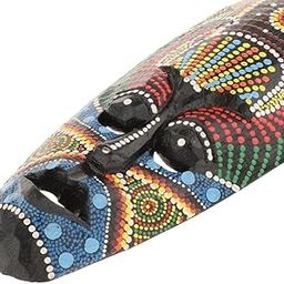 MERISHOPP Wooden African Hand Carved Tribal Face Mask Painting Wall Hanging Folk Art 25cm-picture-10