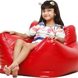 Couchette Leatherette Kids Disney Chair Bean Bag Without Beans, Bean Bag for Kids, Red-image-90