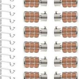 GLOXY ENTERPRISE Stainless Steel Curtain Bracket Parda Holder with Support 1 Inch Rod Pocket Finials Designer Door and Window Rod Support Fittings, Curtain Rod Holder (Copper 6 Pair)-picture-24
