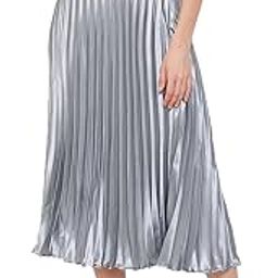 | Skirt for Women | Timeless Pleated Skirt | Knee-Length Stylish Printed Pleated A-Line Design | Comfort Elastic Skirt | Stylish Midi Skirt for Women | Solid Midi Skirt-image-76