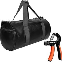 Gym Bag and Hand Gripper Set, 20L Polyester Duffel with 3 Compartments, Adjustable Shoulder Strap, Pack of 2 (Orange)-image-80