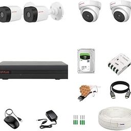 4 Channel DVR with 5MP 2 Dome & 2 Bullet Cameras (Day/Night Vision) + 1TB HDD + Copper Cable Roll (1+3) + CLOCITE 4 CH Power Supply + BNC & DC Full Combo Kit-17