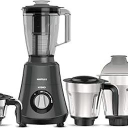 Havells Hydro 750 watt Mixer Grinder with 4 jar Wider mouth Stainless Steel Jar, Hands Free operation, SS-304 Grade Blade & 5 year motor warranty (black)-18