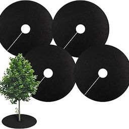 4 Pcs 20.5 Inch Round Anti Grass Cover,Tree Protector Mat,Non Woven Fabric Weed Barrier Mat,Reusable Root Barrier,Tree Plant Cover for Weed Control and Tree Root Protection-image-81