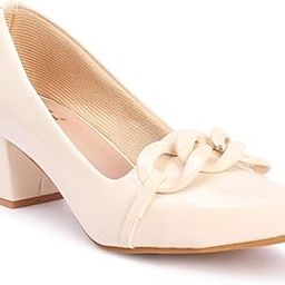 Women's Pointed Toe Block Heel Pumps-image-10