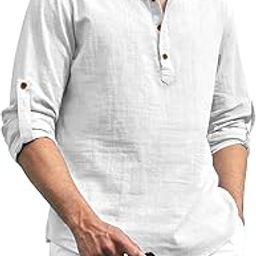 Men's Cotton Blend Solid Casual Regular Fit Mandarin/Chinese Collor Short Kurta for Men-image-88