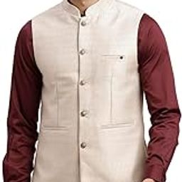 Men Poly Cotton Self Design Slim Fit Grey Nehru Jacket-9