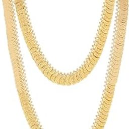 Fashions Traditional Chand Tara Coin Gold Plated Moon Star Necklace Jewellery Set for Women (combo Set Of 2 Piece)-image-11