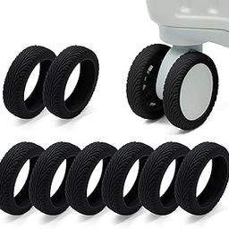 XYOFUN Luggage Wheels Covers,Silicone Luggage Wheel Protector Covers for 2-2.6 inchs 8 Spinner Wheel Suitcases,Wear-Resistant,Anti-Noise Wheel Covers, 8Pcs-[Black], Trendy Colors-image-98